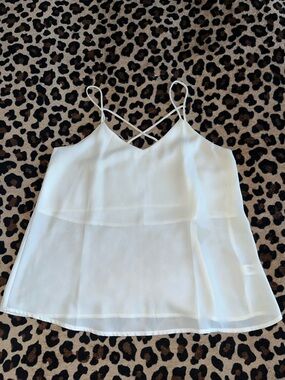 Active USA White Double-Strap V-Neck Camisole